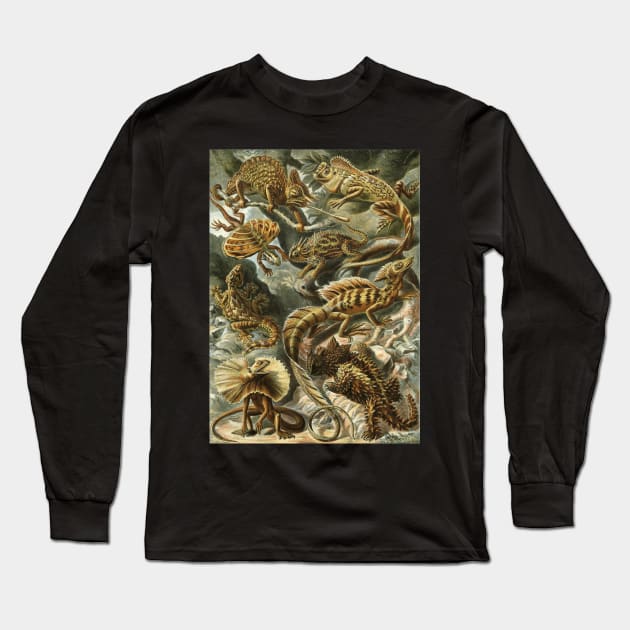 Lacertilia by Ernst Haeckel Long Sleeve T-Shirt by MasterpieceCafe